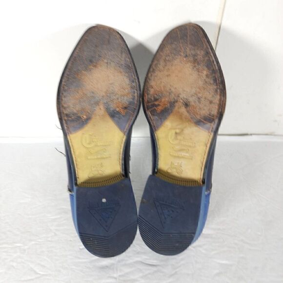 John Fluevog Women's City Angels Istanbul US7,5 Blue Leather Fluttered Oxfords - Picture 12 of 14